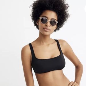 Madewell Black Scoop Bikini Top nwt